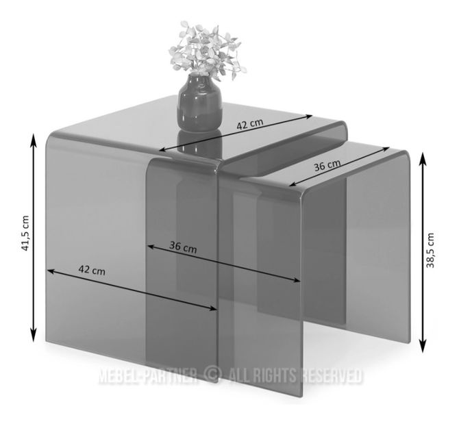 Konferenční stolek Duvo (transparentní )