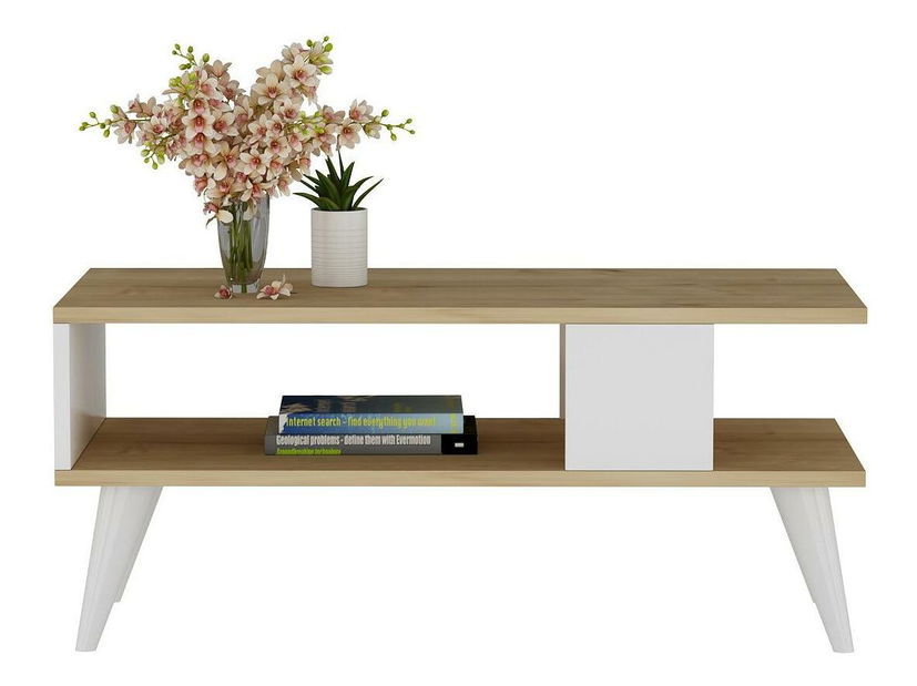 Konferenční stolek Debede (dub safírový + bílá)