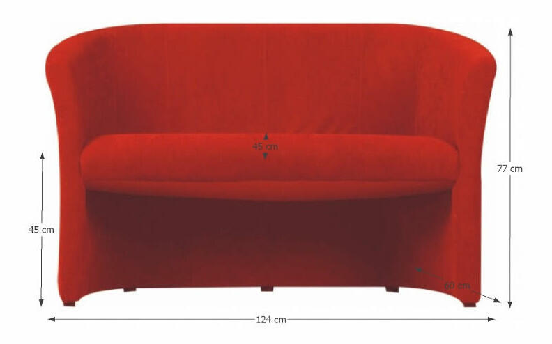 Dvojkřeslo Cuba Micro červená