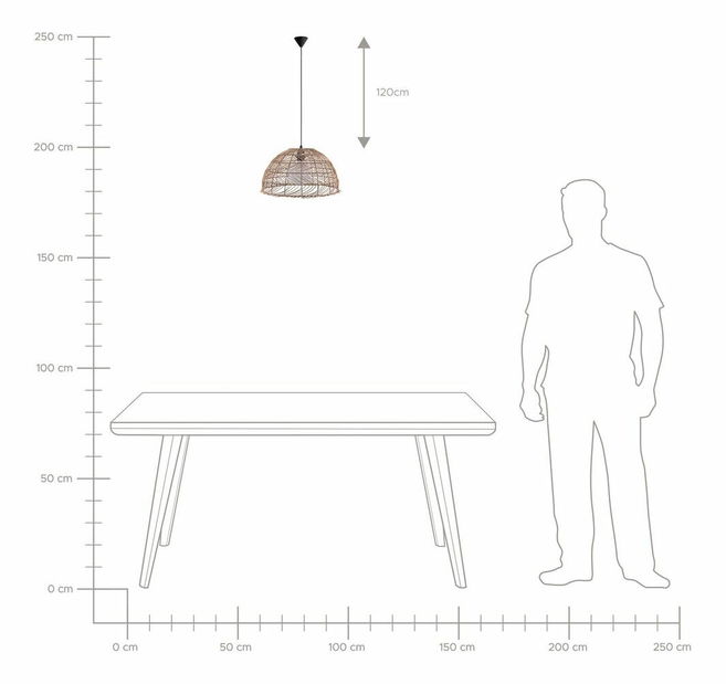 Závěsná lampa Senegal (světlehnědá)