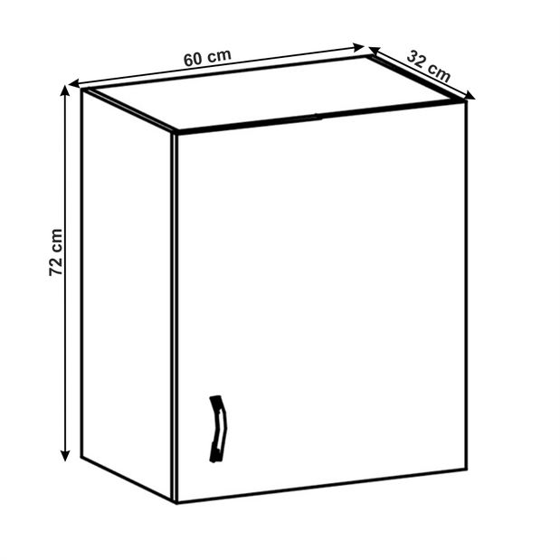 Horní kuchyňská skříňka G601F Lanaya (bílá + šedá matná) (P)