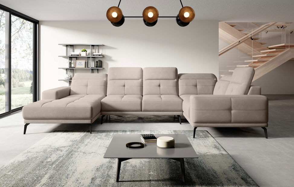 Rohová sedačka ve tvaru U Nicolette (béžová) (P)