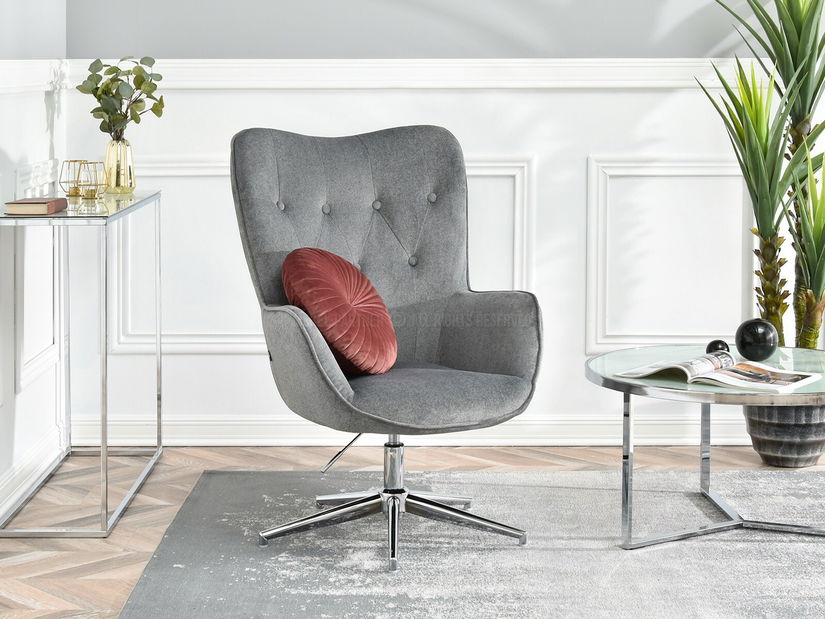 Křeslo Truni (šedá + chromová)