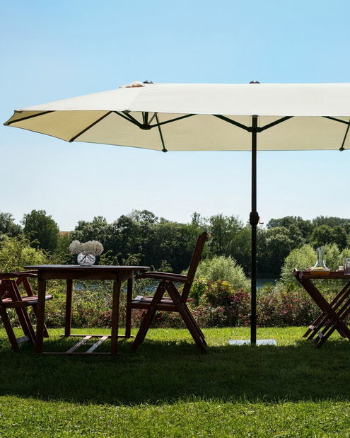 Slunečník 270x460x247 cm Silvania (tmavě šedá)