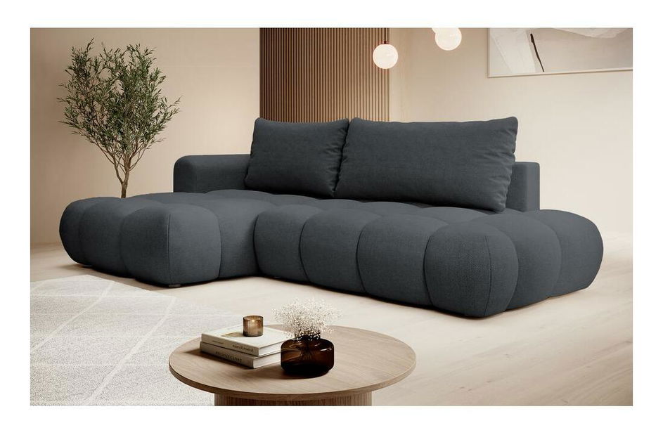 Rohová sedací souprava Ombre (L) (černá + černá)