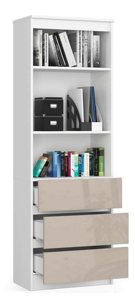 Regál Ravindra (bílá + cappuccino lesk)