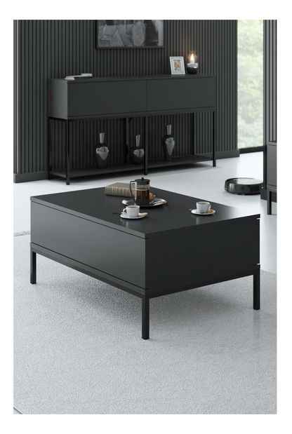 Konferenční stolek Lurde (antracit + černá)