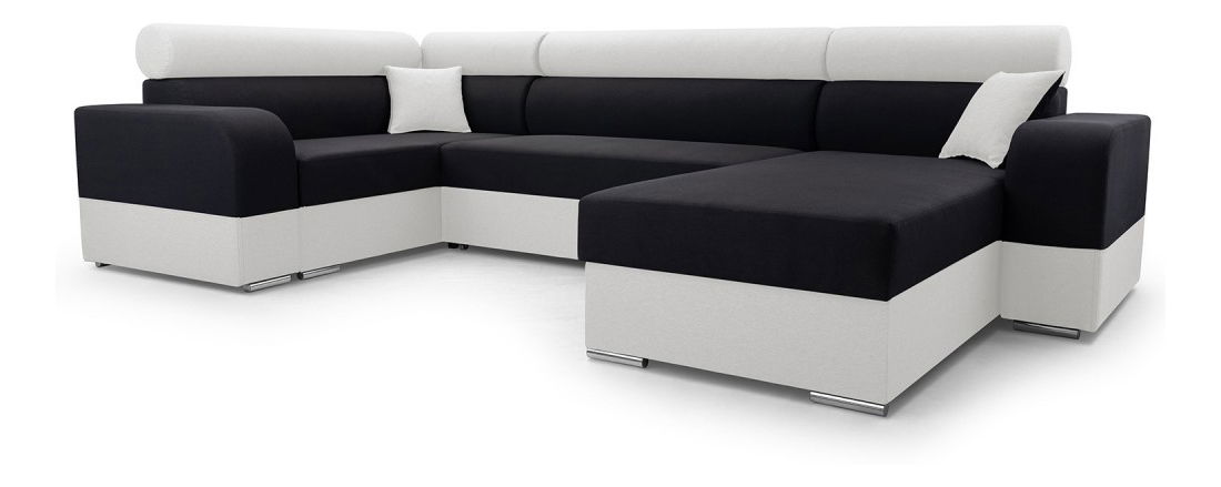 Rohová sedacia súprava U Irul Super (tmavě šedá + bílá) (P)