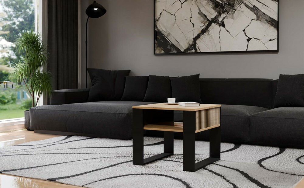 Konferenční stolek Maduro Mini Slim 1 (dub artisan + černá)