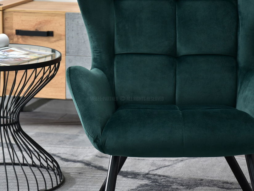 Designové křeslo Norweien (zelená + zlatá)