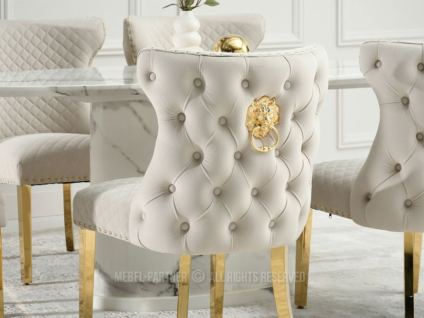Židle Gabi (béžová + zlatá)