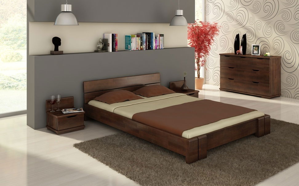 Manželská postel 180 cm Naturlig Tosen (buk)