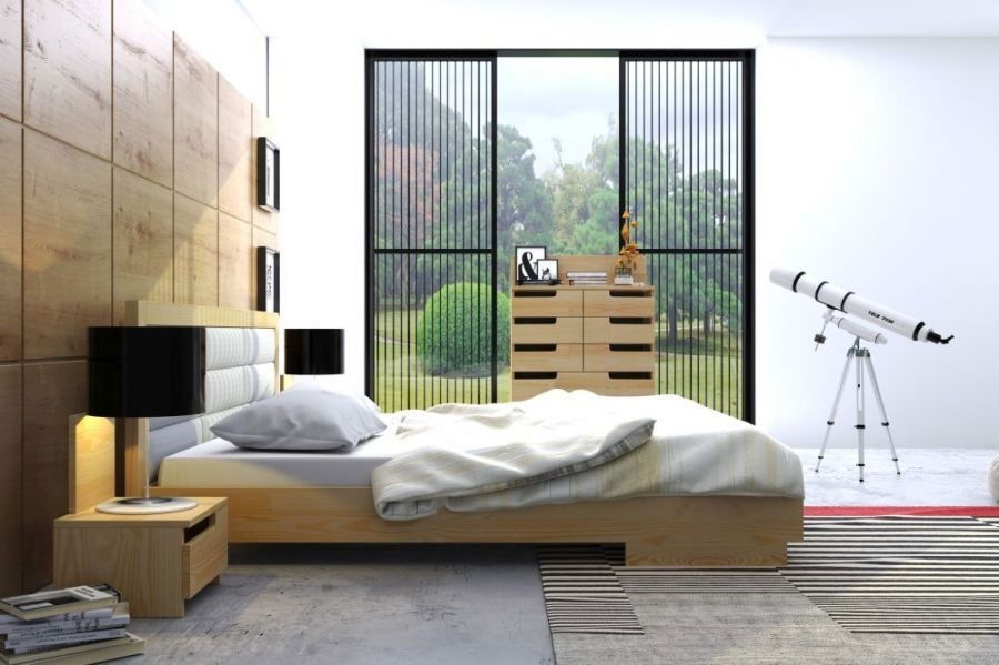 Manželská postel 180 cm Naturlig Stjernen (borovice)