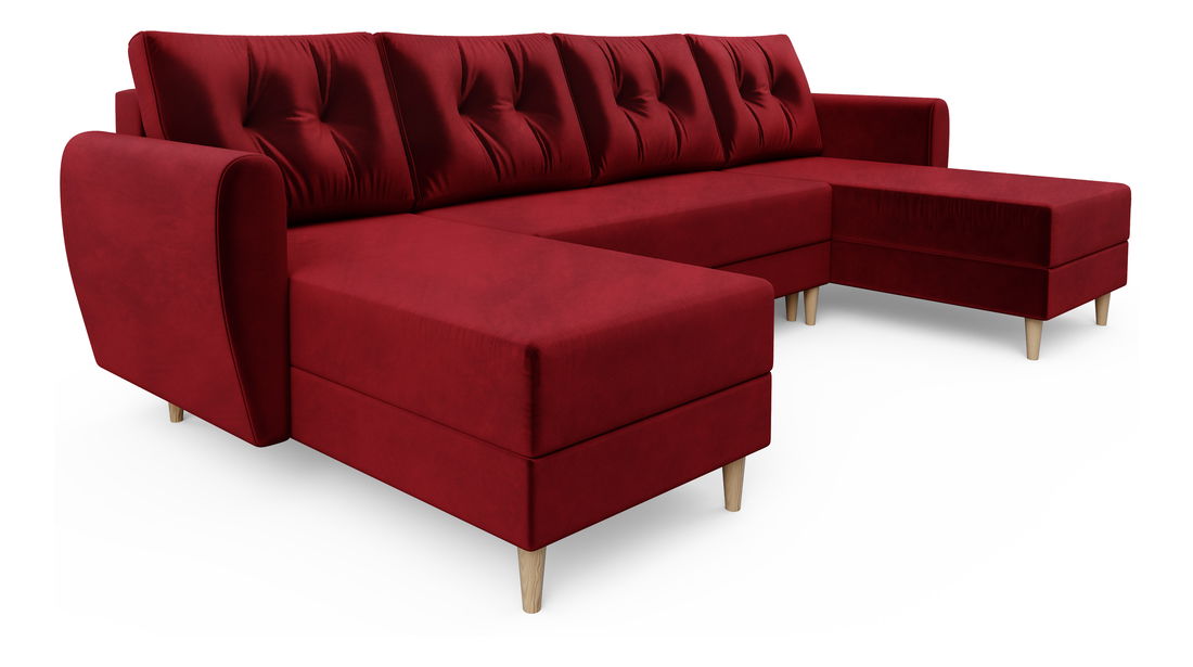 Rohová sedačka ve tvaru U Palermo (červená) (L)