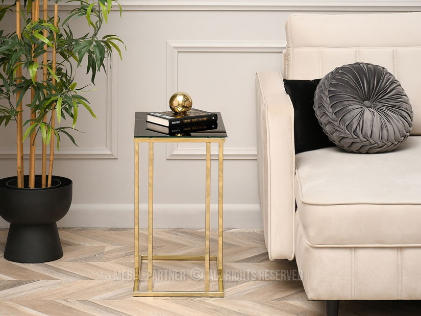 Konferenční stolek Vasho (černá + zlatá)