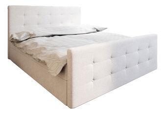 Manželská postel Boxspring 200 cm Milagros 1 (béžová) (s matrací a úložným prostorem)