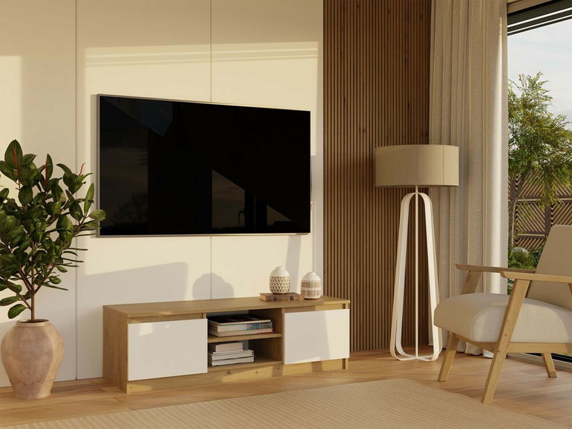 TV skříňka Musecalo 120 (dub artisan + bílá)