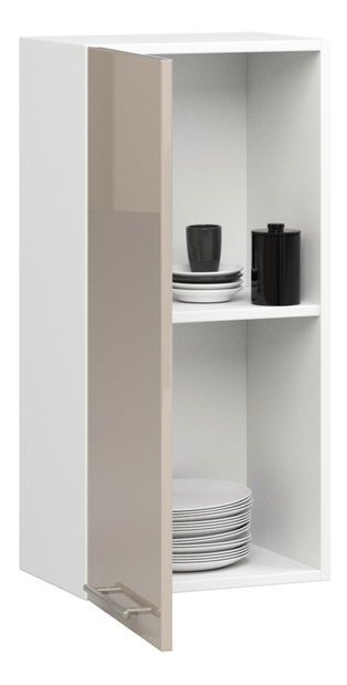 Horní kuchyňská skříňka Ozara W40 H720 (bílá + cappuccino lesk)