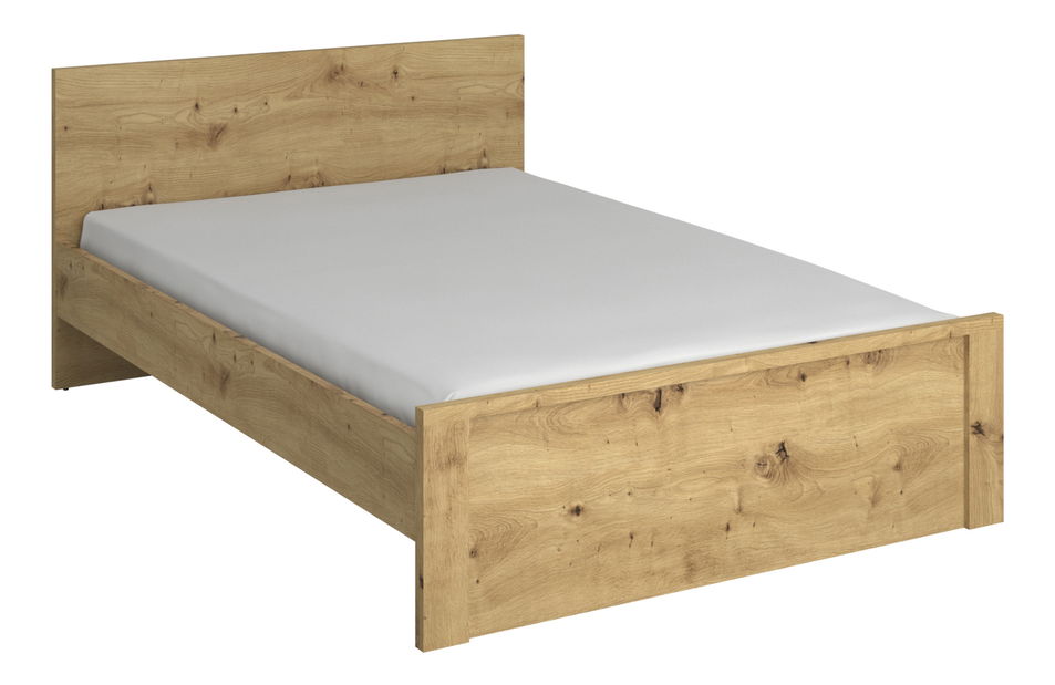 Manželská postel 140 cm Andra (dub artisan) (bez roštu a matrace)