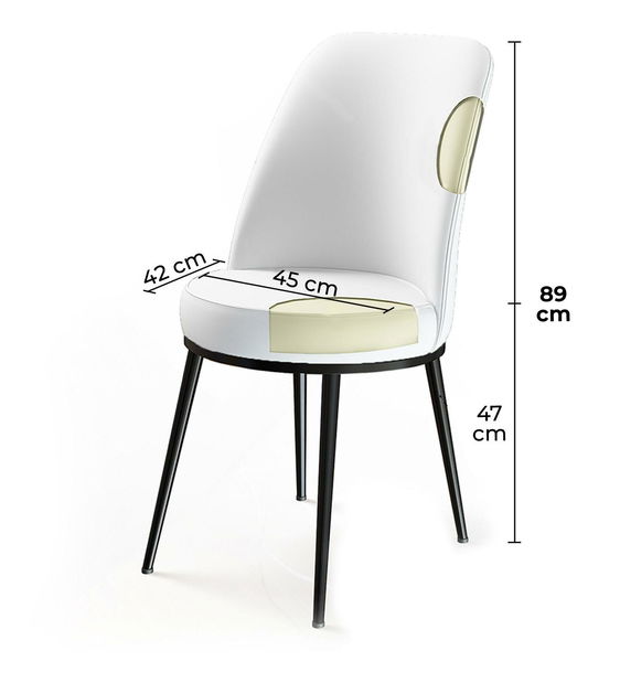 Set 6 ks. jídelních židlí Dexagone (krémová + hnědá) *výprodej