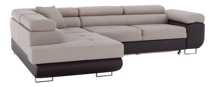 Rohová sedací souprava Afton (hnědá + béžová) (L)