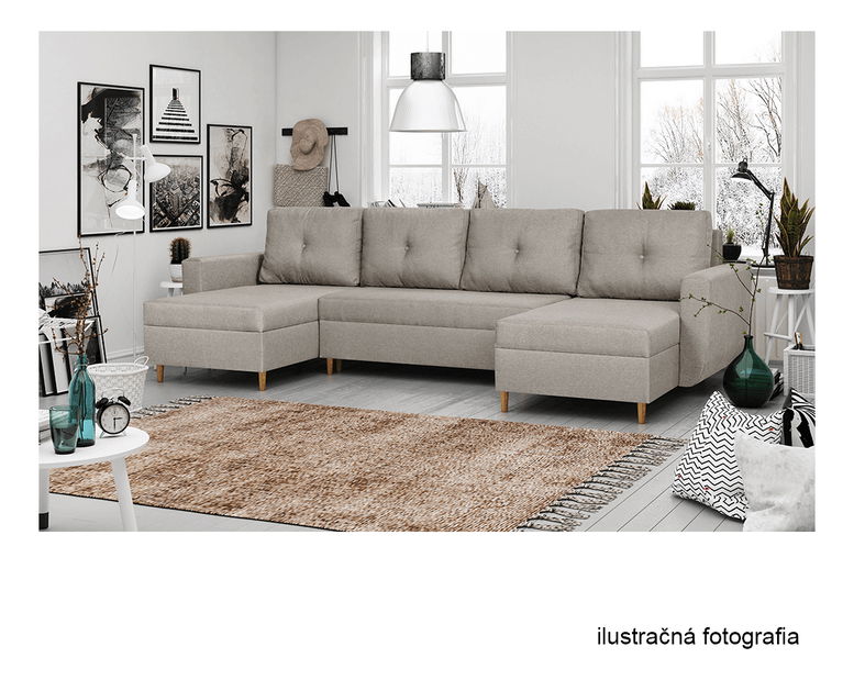 Rohová sedací souprava ve tvaru U Dollar (mentolová) 