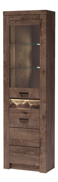 Vitrína Indie 23 (s LED osvětlením) (jasan tmavý)