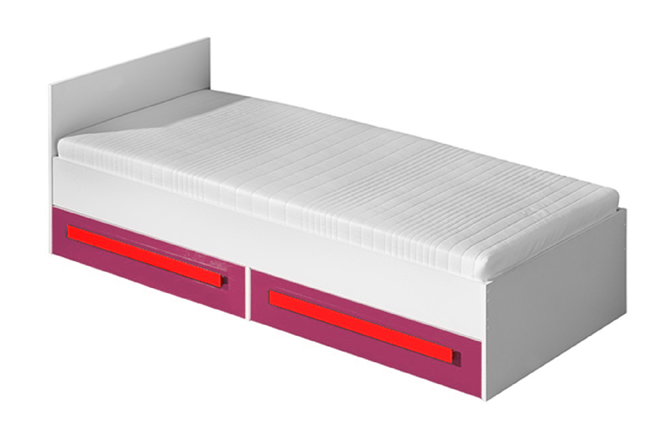 Jednolůžková postel 90 cm Gullia 11 (růžová + červená)