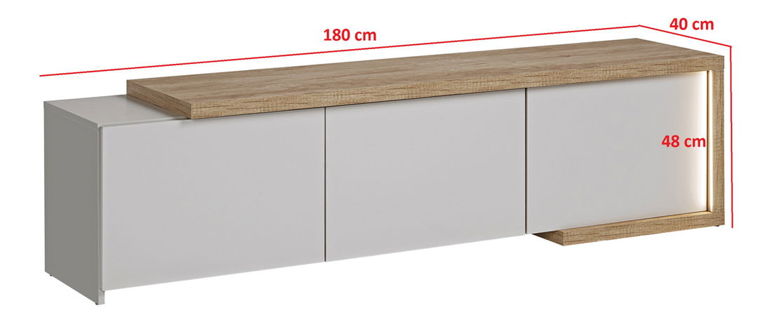 TV stolek/skříňka Dares F01 (dub grand přírodní + kašmír)