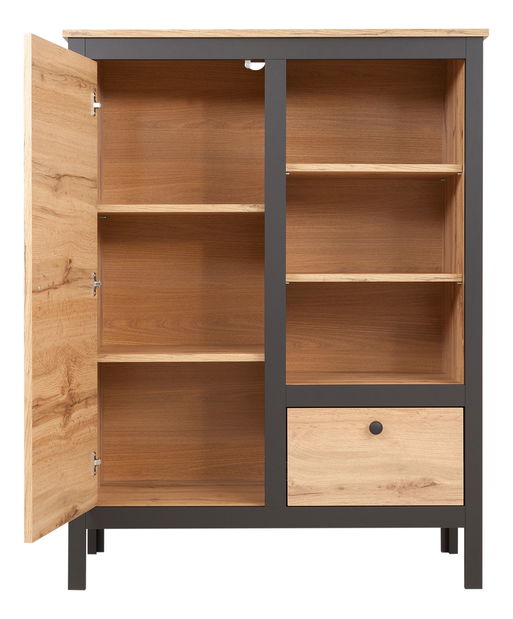 Komoda Leticia 1D1S/90 (dub wotan + černá)