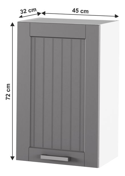 Horní kuchyňská skříňka Janne Typ 5 (tmavě šedá + bílá)