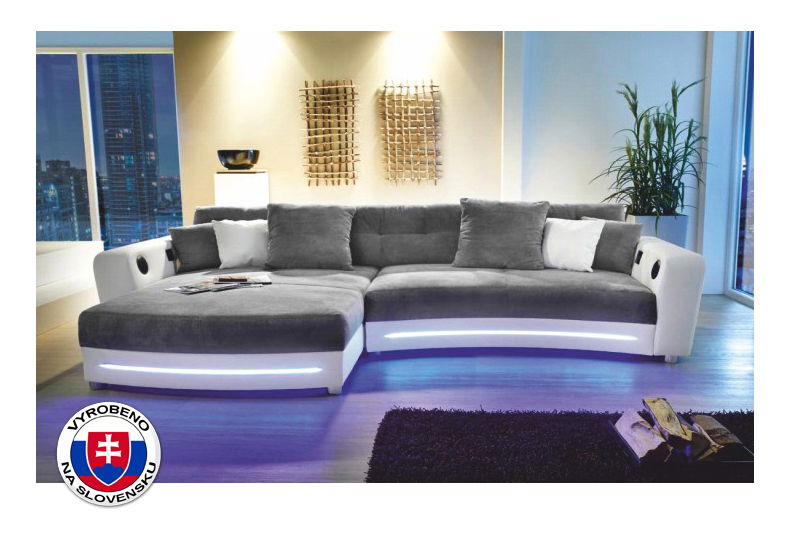 Rohová sedačka Luxlaredo (L) (s audiosystémem a LED) *výprodej