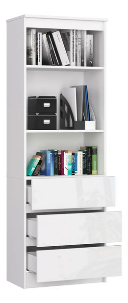 Regál Ravindra (bílá + bílý lesk)