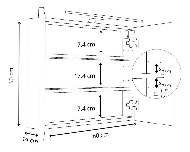 Závěsná koupelnová skříňka Valiant 80 (bílá)