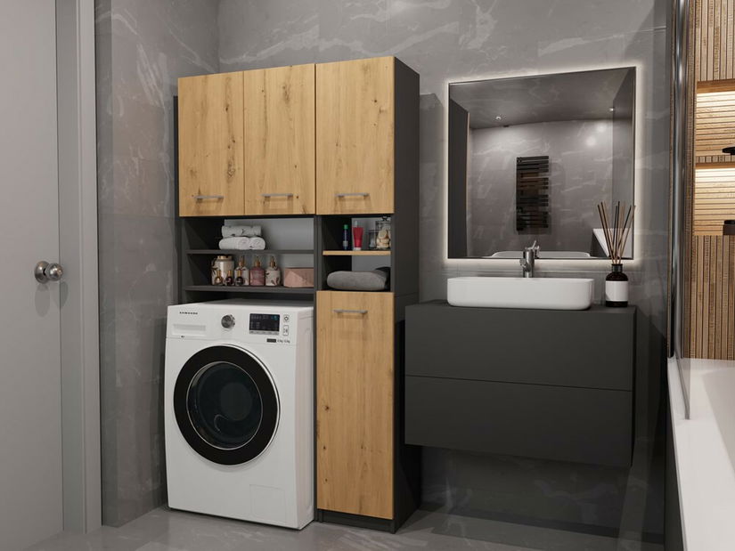 Koupelnová sestava Molinos 1 (antracit + dub artisan)