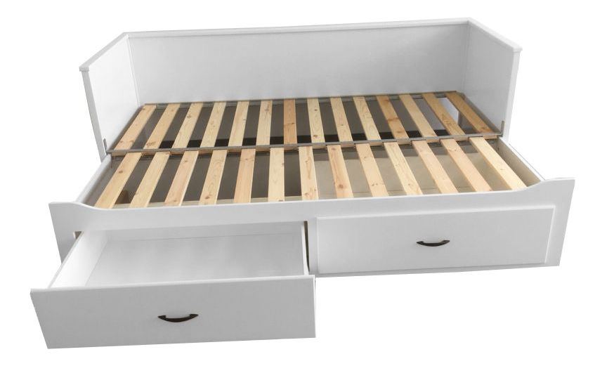 Rozkládací postel 80 cm Daybed Comfort (s roštem a úl. Prostorem) (bíla)