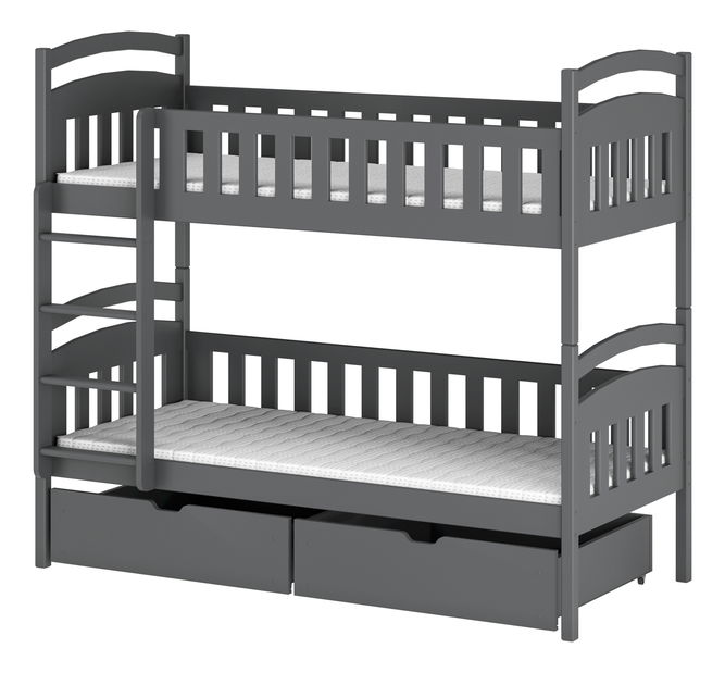 Dětská postel 80 cm Marlo (s roštem a úl. prostorem) (grafit)