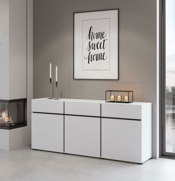 Komoda Crossroad W43 (černá + bílá)