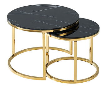 Konferenční stolek May (mramor + zlatá) *výprodej