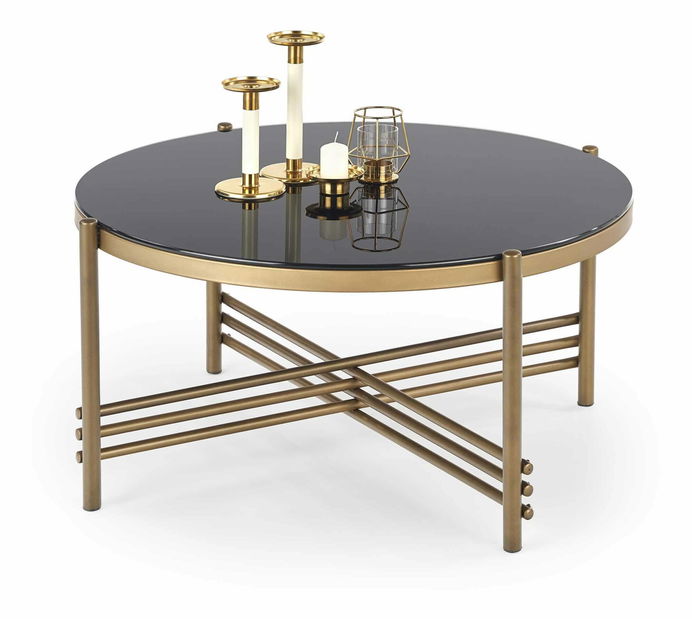 Konferenční stolek Inge (černá + zlatá)