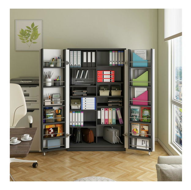 Šatní skříň Passek (antracitově bílá)