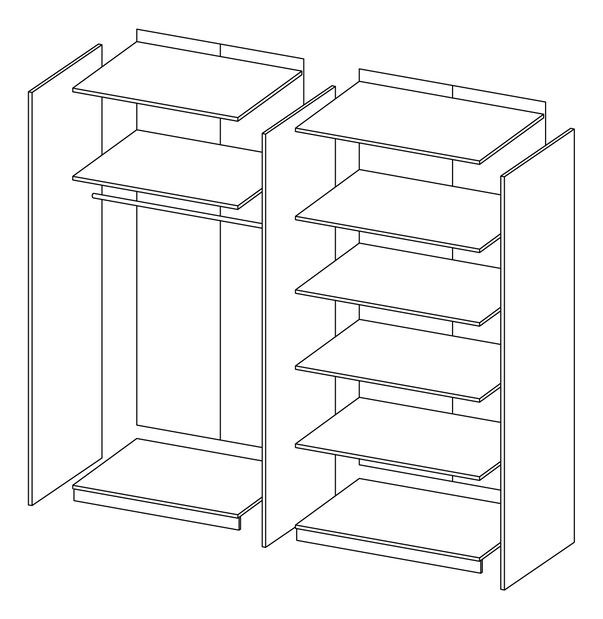 Šatní skříň Verwood Typ 20 (monastery + černá)