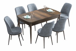 Jídelní set Hana (mramor černý + zelená) (pro 6 osob)