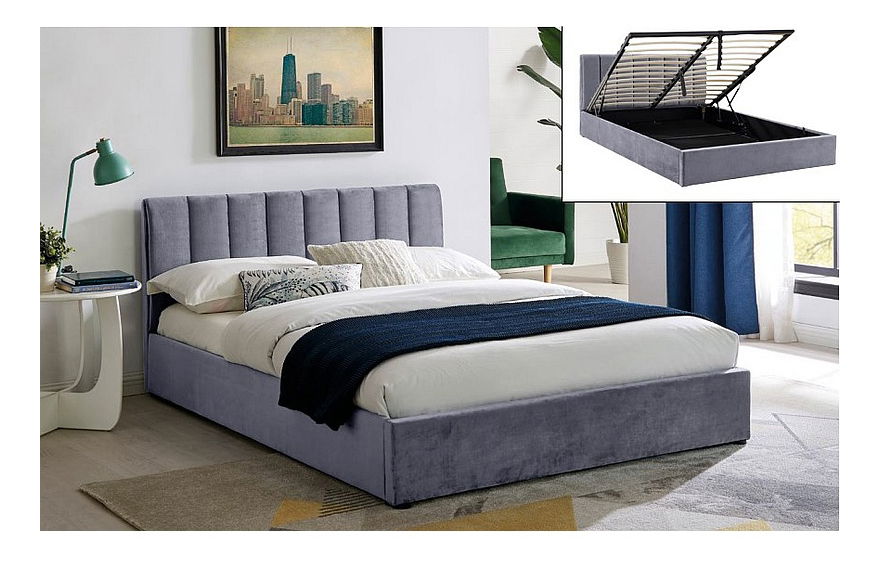 Manželská postel 160x200 cm Maude (šedá)