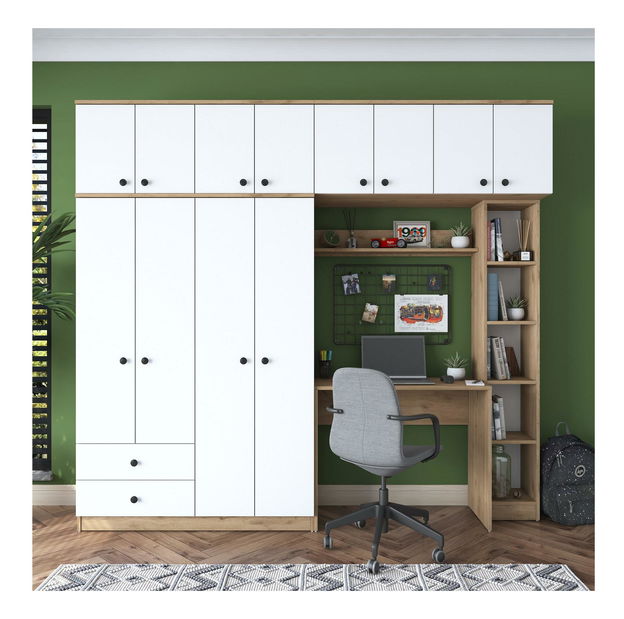 Studentská sestava Bivake 2 (ořech + bílá)