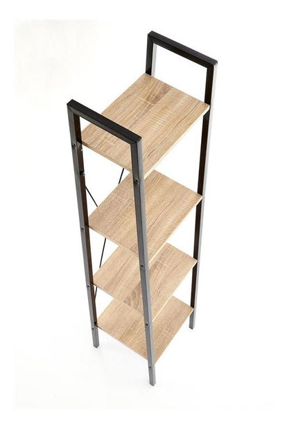 Regál Neda (přírodní dřevo + černá)