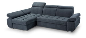 Rohová sedací souprava Belona (šedomodrá) (L)