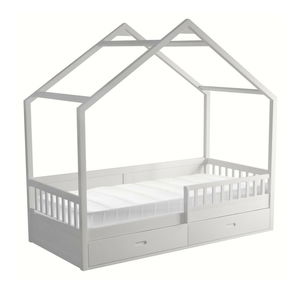 Dětská postel 90 cm Burgues (bílá) (s roštem) (s úl. prostorem)