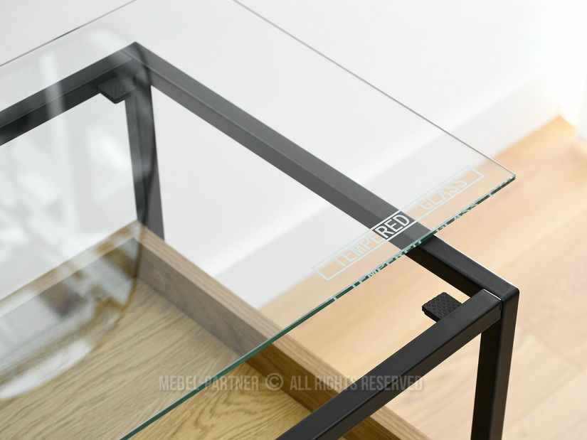 Konzolový stolek Eliash (dub + černá)