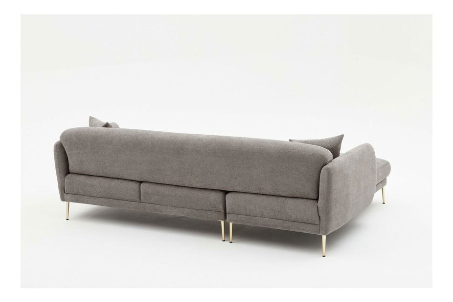 Rohová sedačka Simeon (L) (šedá + zlatá)